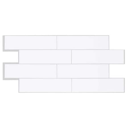 Smart Tiles Smart Tiles 10.88 in. W X 22.56 in. L White Mosaic Vinyl Adhesive Wall Tile 2 pc SM1135G-02-QG